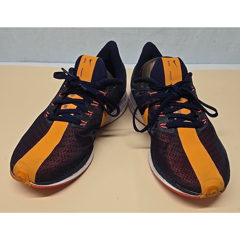Nike Womens Air Zoom Pegasus 35 Turbo Blackened Blue Road Running Shoes Sz 5.5 M